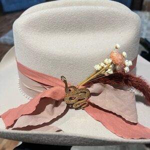 Elegant Cream and Pink Women's Hat